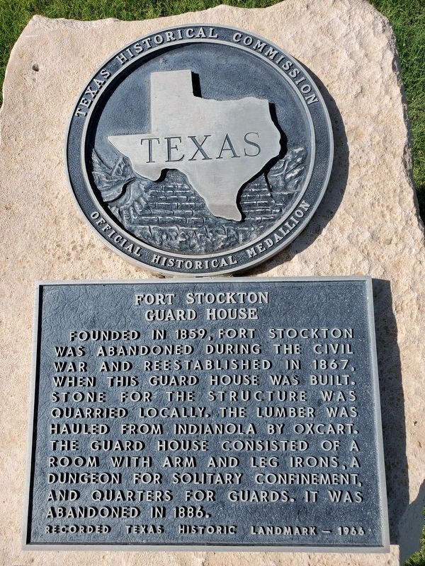 Fort Stockton Guard House Marker image. Click for full size.