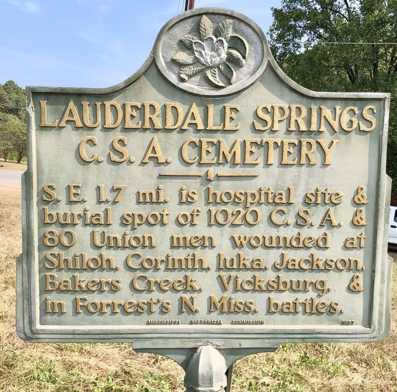 Lauderdale Springs C.S.A. Cemetery Marker image. Click for full size.