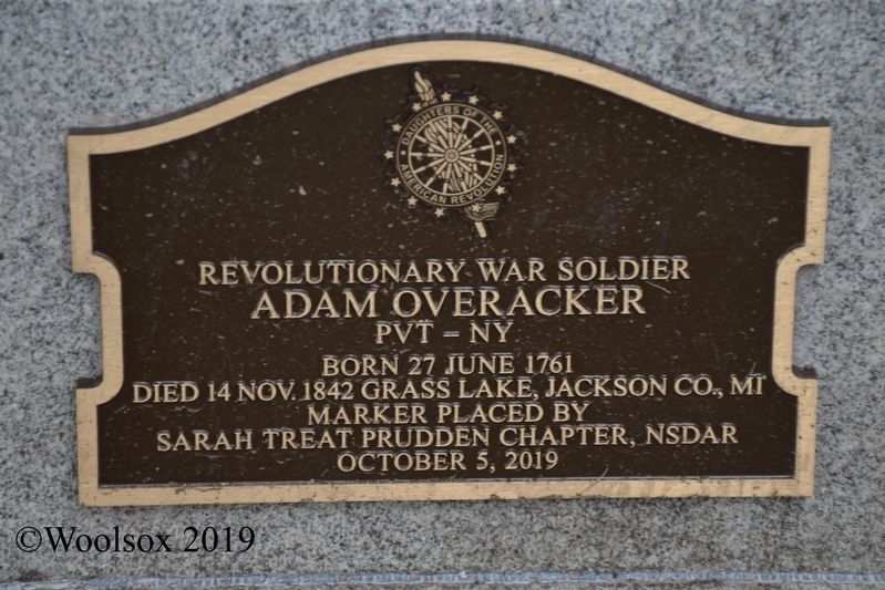 Adam Overacker - Revolutionary War Soldier Marker. Click for full size. Adam Overacker - Revolutionary War Soldier Marker image. Click for full size.