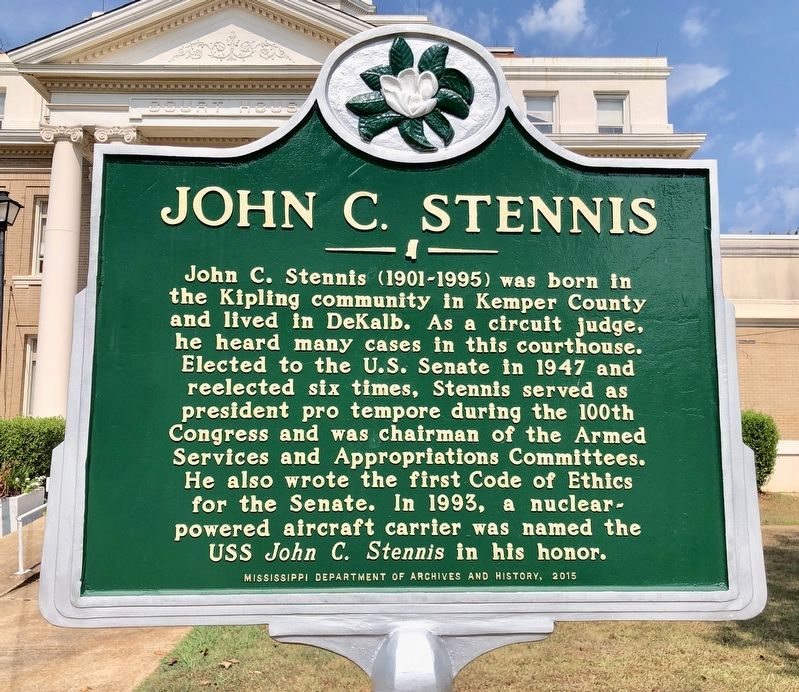 John C. Stennis Marker image. Click for full size.