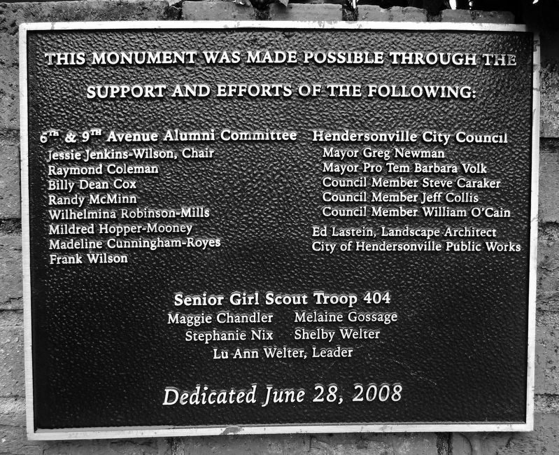 Ninth Avenue School Marker Dedication Plaque<br>(<i>located near marker</i>) image. Click for full size.