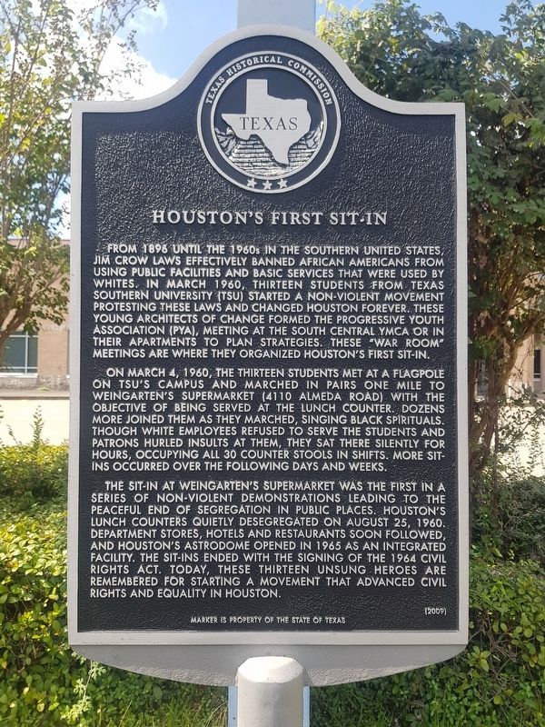 Houston's First Sit-in Marker image. Click for full size.