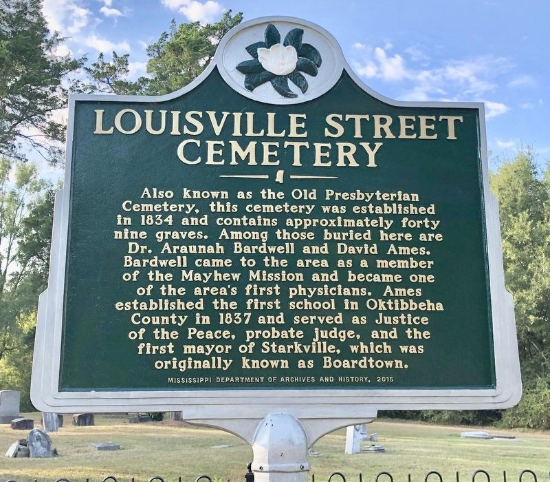 Louisville Street Cemetery Marker image. Click for full size.