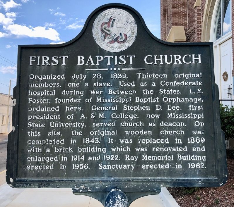 First Baptist Church Marker. Click for full size. First Baptist Church Marker image. Click for full size.