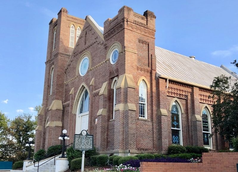 The First Baptist Church & Marker. Click for full size. The First Baptist Church & Marker image. Click for full size.