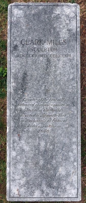 Clark Mills' Grave in Glenwood Cemetery, Washington, DC image. Click for full size.