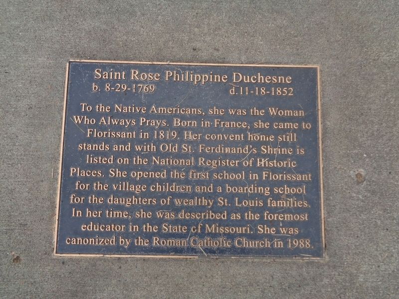 Saint Rose Philippine Duchesne Marker image. Click for full size.