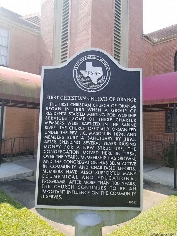 First Christian Church of Orange Marker image. Click for full size.