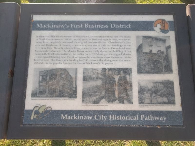 Mackinaw's First Business District Marker. Click for full size. Mackinaw's First Business District Marker image. Click for full size.