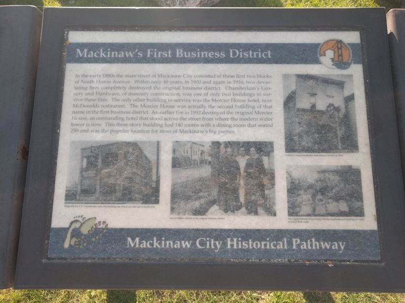 Mackinaw's First Business District Marker image. Click for full size.