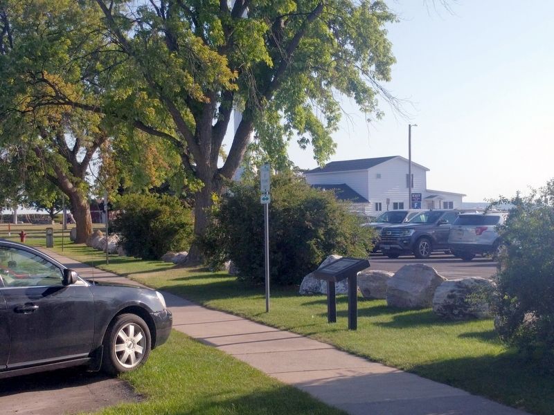 Mackinaw's First Business District Marker. Click for full size. Mackinaw's First Business District Marker image. Click for full size.
