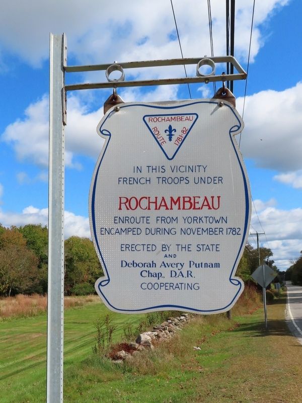 Rochambeau Encampment Marker. Click for full size. Rochambeau Encampment Marker image. Click for full size.