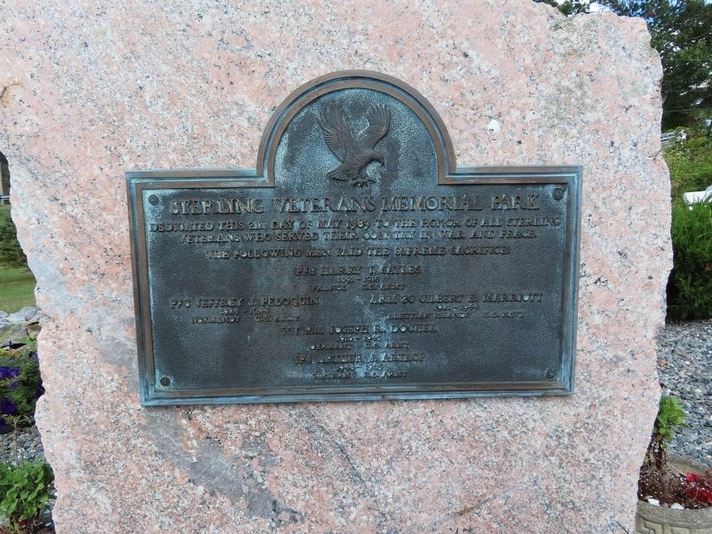 Sterling Veterans Memorial Park Marker image. Click for full size.