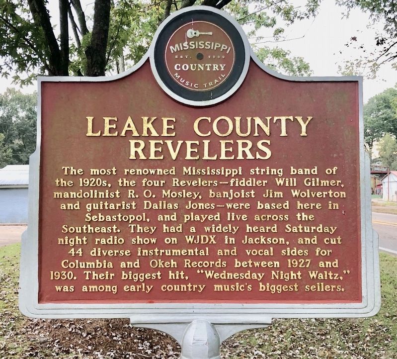 Leake County Revelers Marker (front) image. Click for full size.