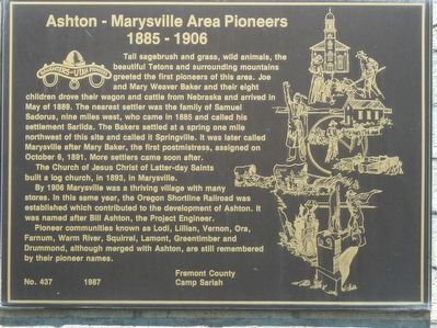Ashton-Marysville Area Pioneers Marker image. Click for full size.