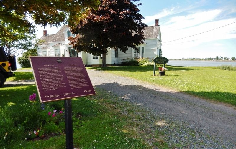 Thinkers' Lodge Marker • <i>wide view<br>(Thinkers' Lodge in background)</i> image. Click for full size.