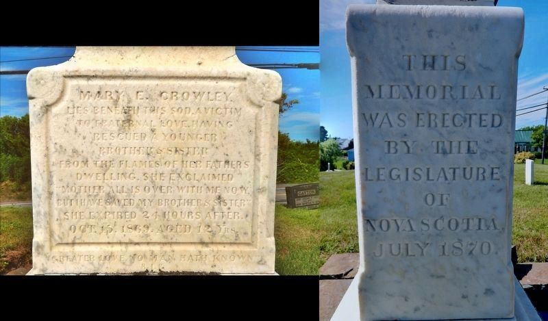 The Mary Crowley Monument (<i>inscriptions</i>) image. Click for full size.