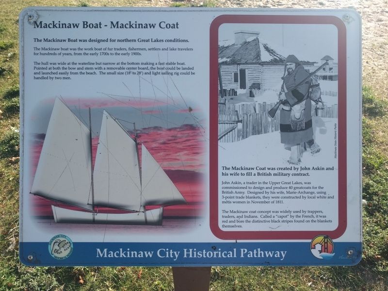 Mackinaw Boat - Mackinaw Coat Marker image. Click for full size.
