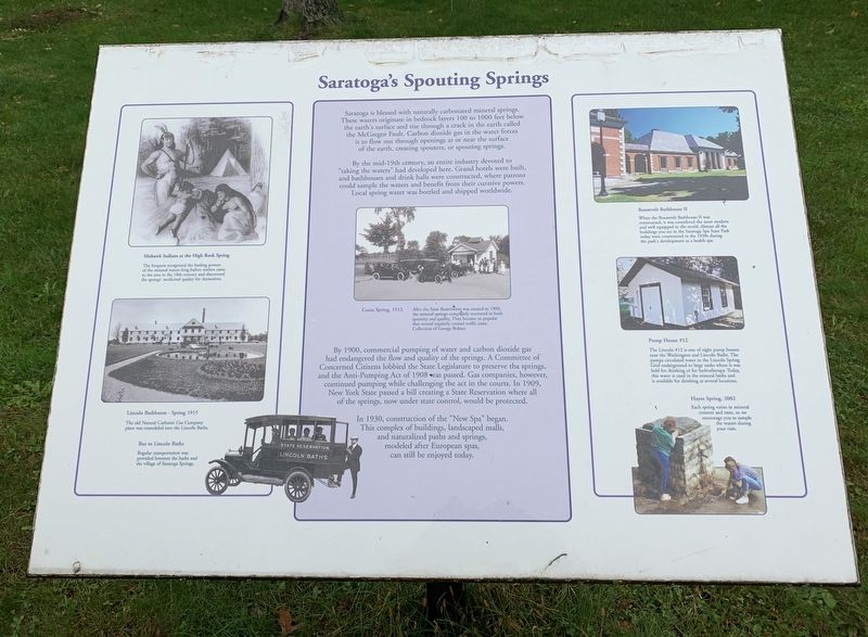 Saratogas Spouting Springs Marker image. Click for full size.