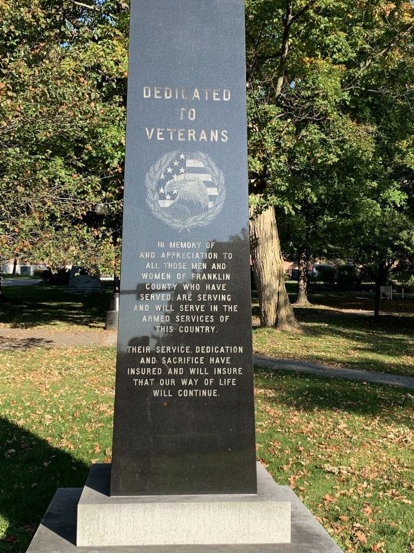 Franklin County Veterans Memorial. Click for full size. Franklin County Veterans Memorial image. Click for full size.