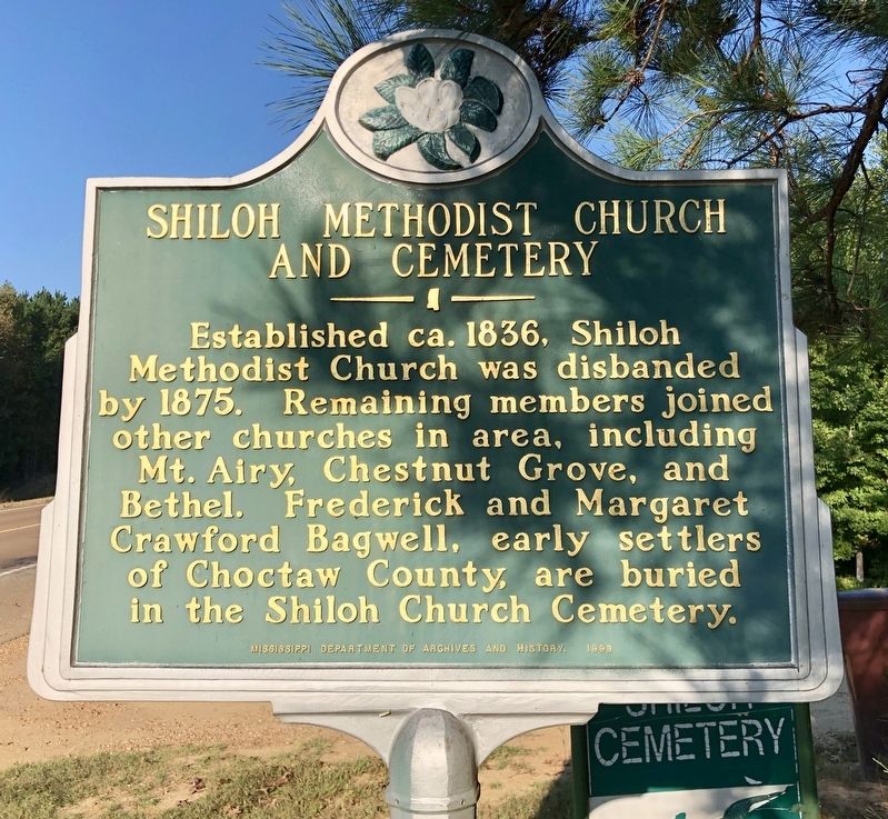 Shiloh Methodist Church and Cemetery Marker image. Click for full size.
