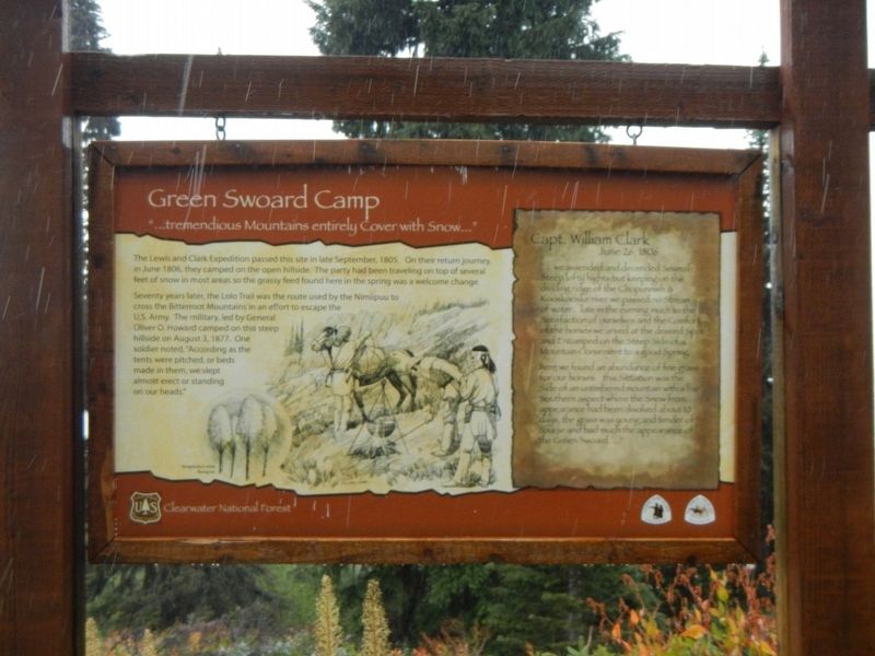 Green Swoard Camp Marker. Click for full size. Green Swoard Camp Marker image. Click for full size.