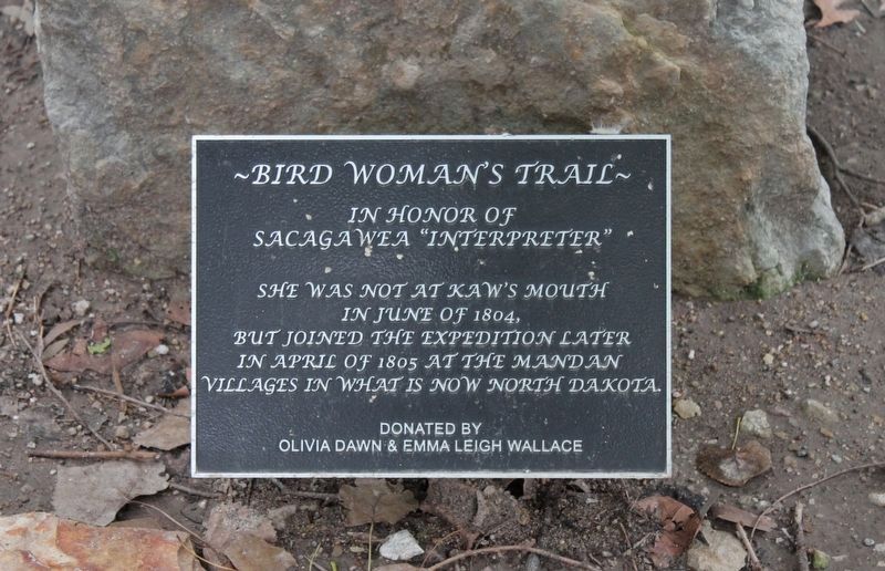Bird Woman's Trail Marker. Click for full size. Bird Woman's Trail Marker image. Click for full size.