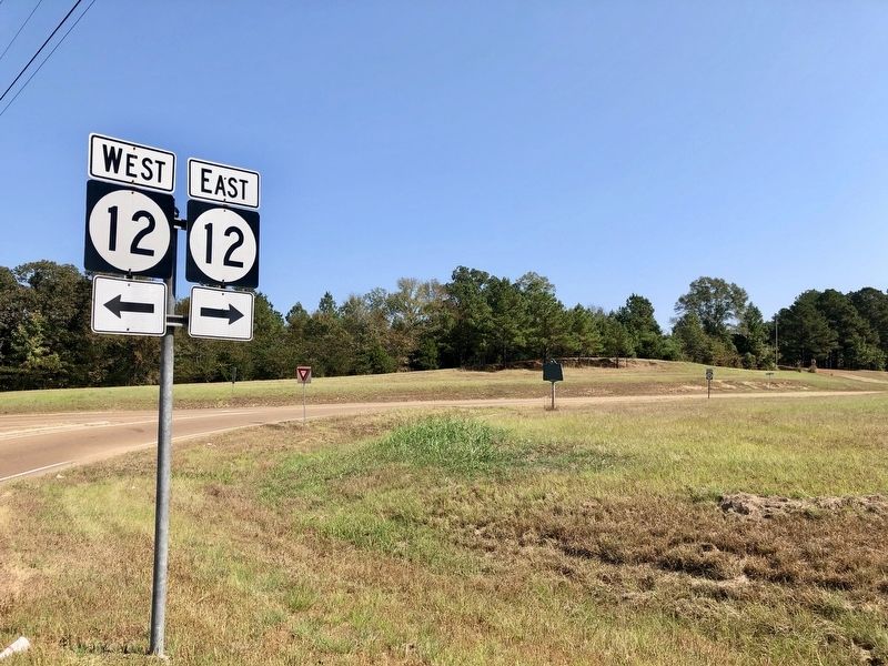 New Hope Lutheran Church Marker looking east on MS-12. image. Click for full size.