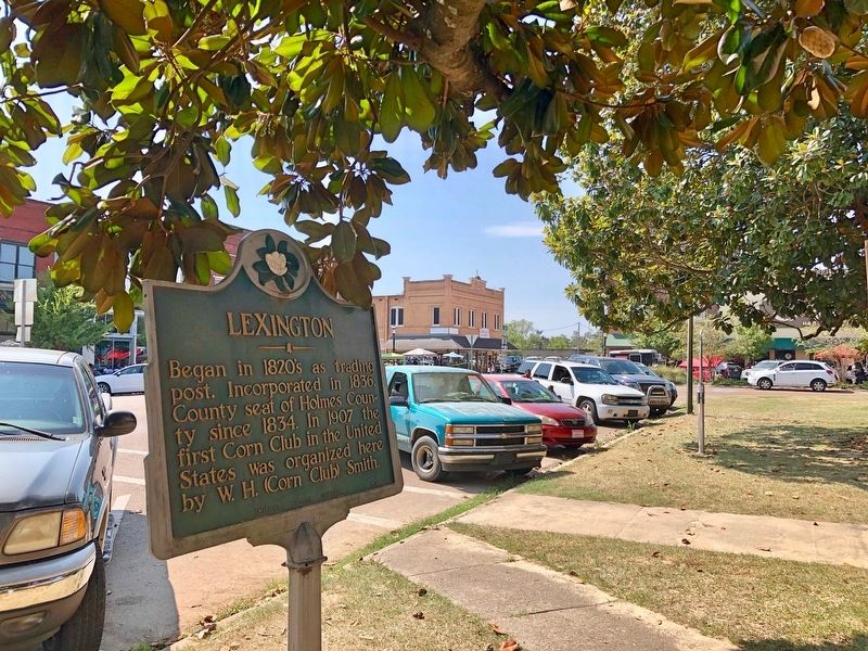 Lexington Marker looking west on Court Square.. Click for full size. Lexington Marker looking west on Court Square. image. Click for full size.