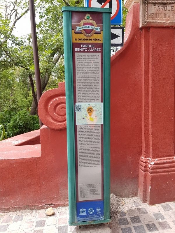 Benito Juárez Park Marker. Click for full size. Benito Juárez Park Marker image. Click for full size.