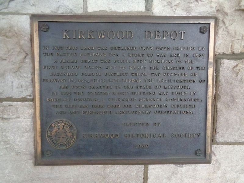 Kirkwood Depot Marker image. Click for full size.