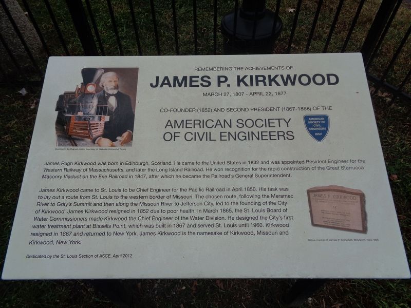 James P. Kirkwood Marker. Click for full size. James P. Kirkwood Marker image. Click for full size.