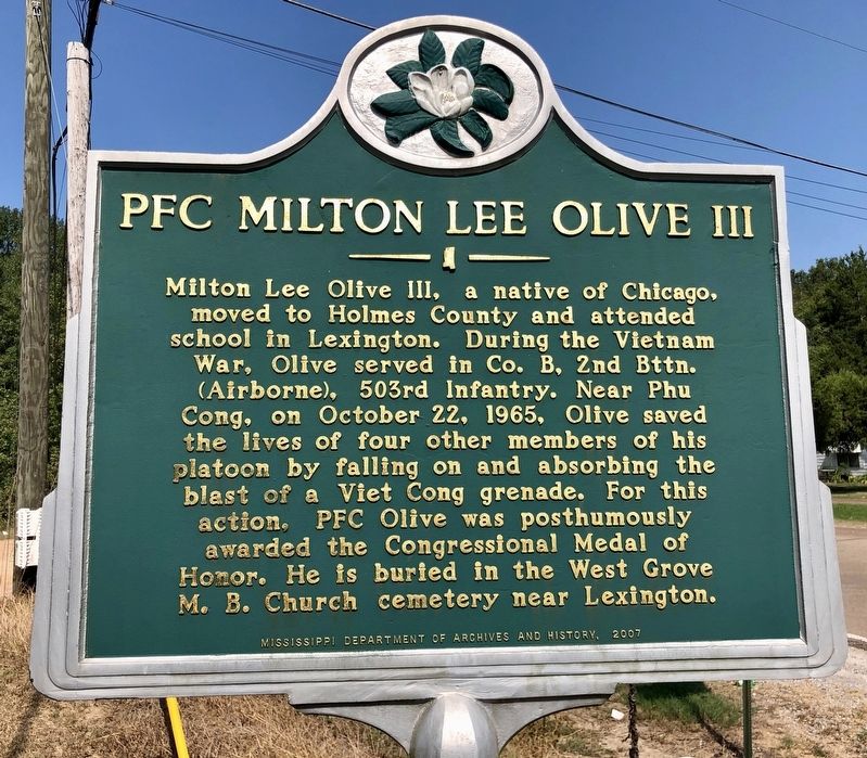 PFC Milton Lee Olive III Historical Marker