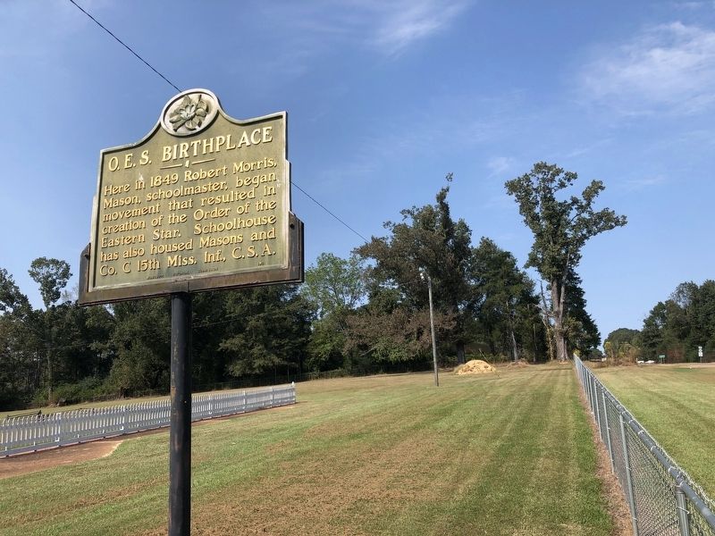 O.E.S. Birthplace Marker looking north on MS-17. image. Click for full size.