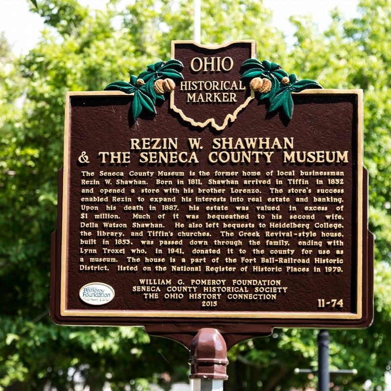 Rezin W. Shawhan & the Seneca County Museum Marker image. Click for full size.