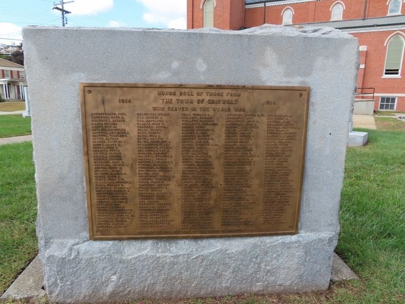 Griswold World War I Monument image. Click for full size.