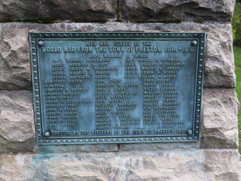 Preston Veterans Monument image. Click for full size.