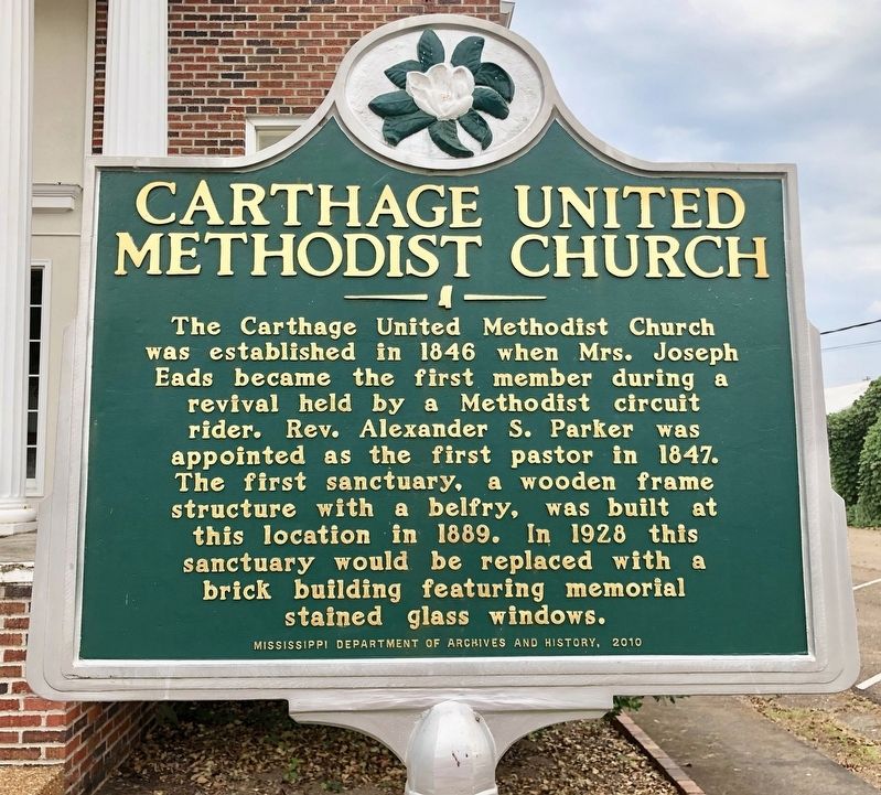 Carthage United Methodist Church Marker image. Click for full size.