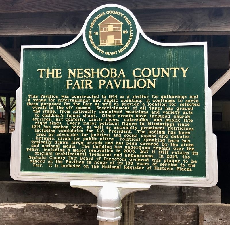 The Neshoba County Fair Pavilion Marker image. Click for full size.