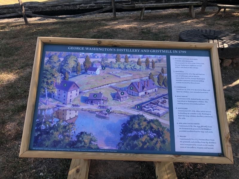 George Washington's Distillery and Gristmill in 1799 Marker image. Click for full size.