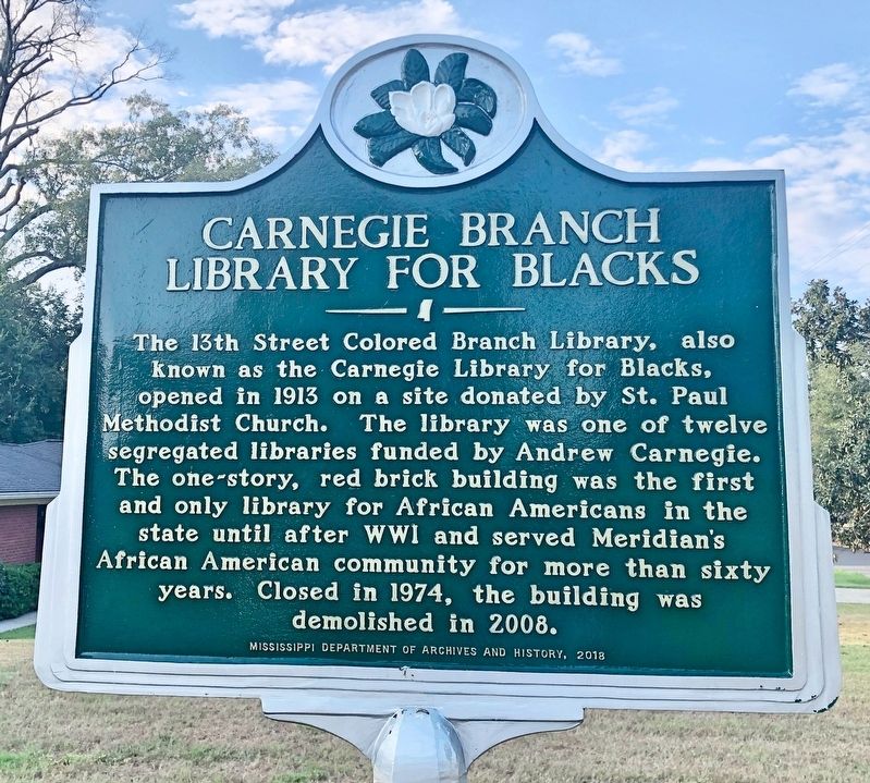 Carnegie Branch Library for Blacks Marker image. Click for full size.