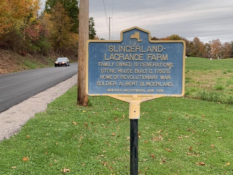 Slingerland-Lagrange Farm Marker. Click for full size. Slingerland-Lagrange Farm Marker image. Click for full size.
