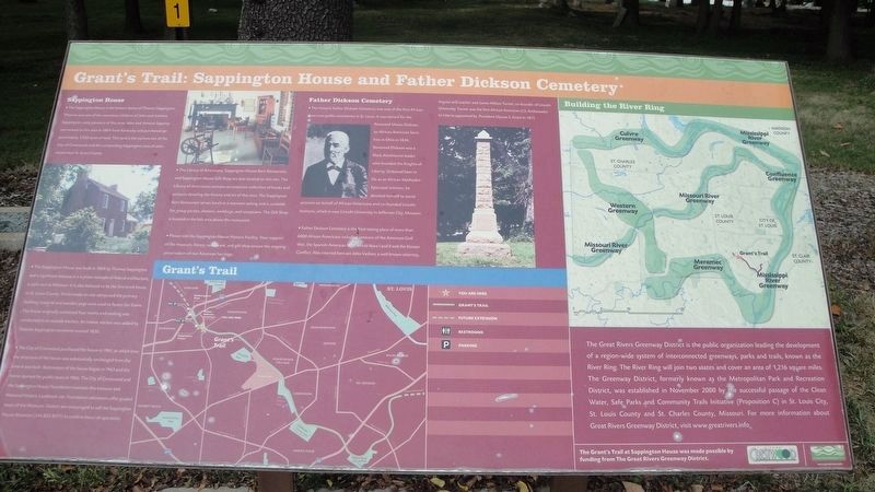 Grant's Trail: Sappington House and Father Dickson Cemetery Marker image. Click for full size.