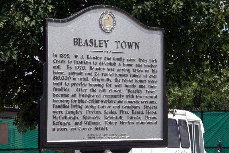 Beasley Town Marker image. Click for full size.