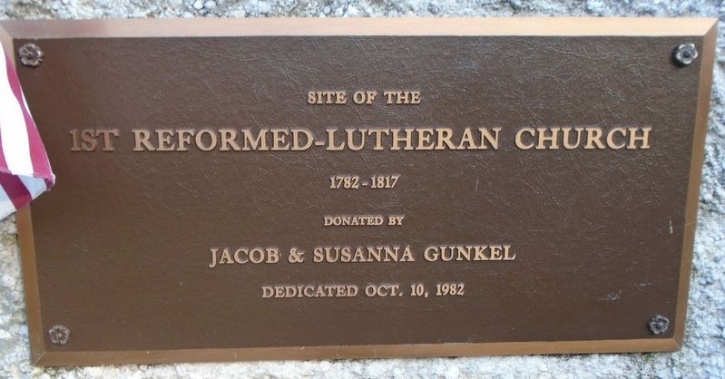 Site of the 1st Reformed-Lutheran Church Marker. Click for full size. Site of the 1st Reformed-Lutheran Church Marker image. Click for full size.