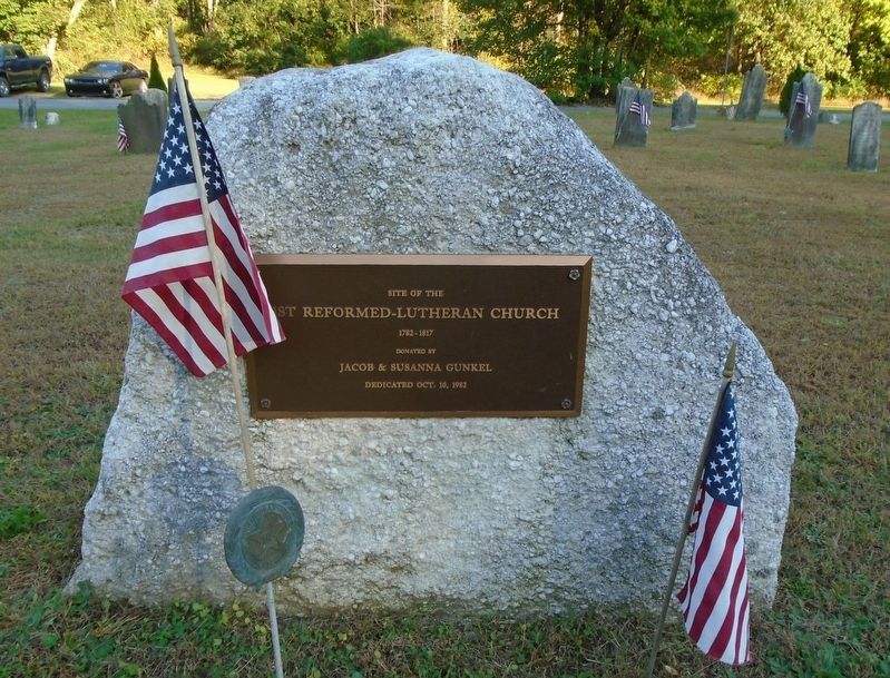 Site of the 1st Reformed-Lutheran Church Marker. Click for full size. Site of the 1st Reformed-Lutheran Church Marker image. Click for full size.