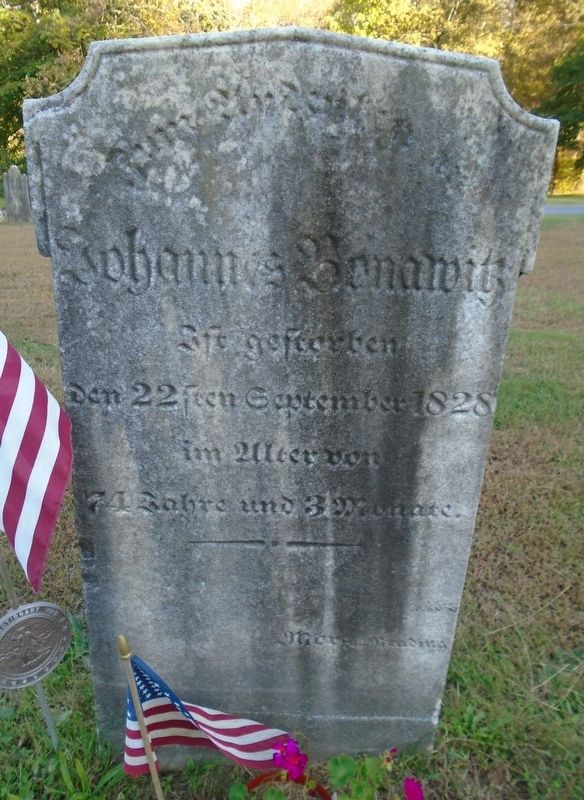 Johannes Bonawitz Grave Marker in Gunkels Cemetery image. Click for full size.