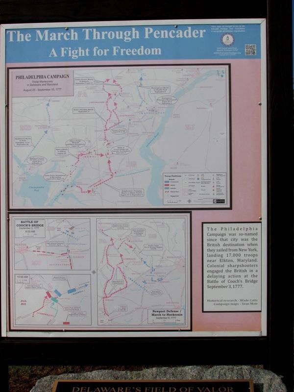 The March Through Pencader A Fight for Freedom Marker image. Click for full size.