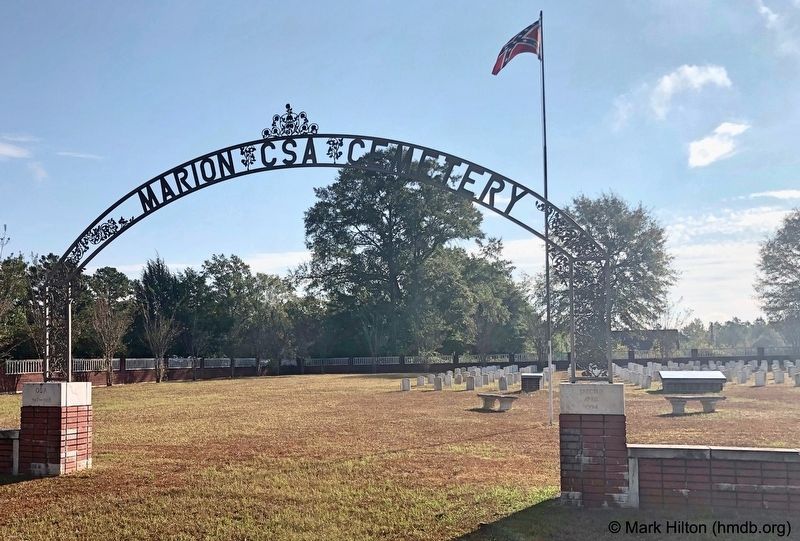 Marion CSA Cemetery entrance gate.. Click for full size. Marion CSA Cemetery entrance gate. image. Click for full size.