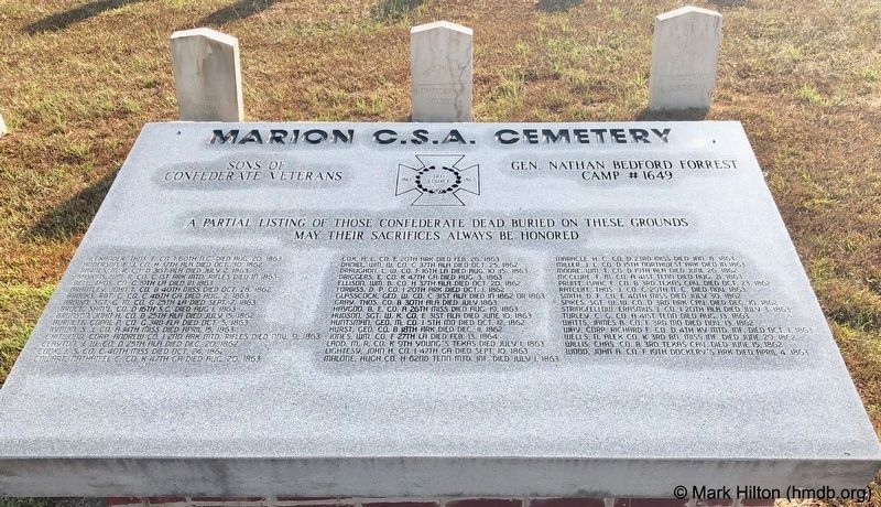 Marion CSA Cemetery. Click for full size. Marion CSA Cemetery image. Click for full size.
